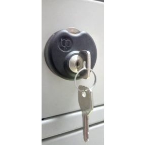   L-71 érmés zár öltözőszekrényhez, csomagmegőrzőhöz (jobbos-balos, 100 Ft-os érme)