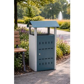   KOS_1303 kültéri szelektív hulladékgyűjtő (fém, 1x 50L, zárható)