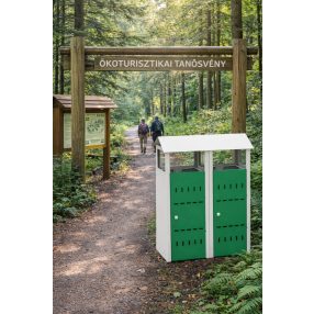   KOS_1303_S2 kültéri szelektív hulladékgyűjtő (fém, 2x 50L, zárható)