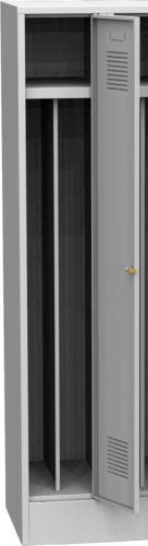 K2440/400 VM 1-ajtós öltözőszekrény, lábazattal, elválasztó fallal (SAS_41_T)