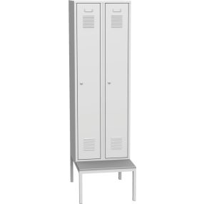 K2438 L 2-ajtós öltözőszekrény ülőpaddal (SAL_32_A)