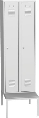 K2438 L 2-ajtós öltözőszekrény ülőpaddal (SAL_32_A)