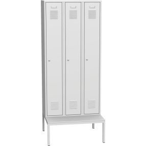 K2445 L 3-ajtós öltözőszekrény ülőpaddal (SAL_33_A)