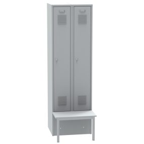   SALP32_A hosszúajtós öltözőszekrény ülőpaddal, 2 személynek