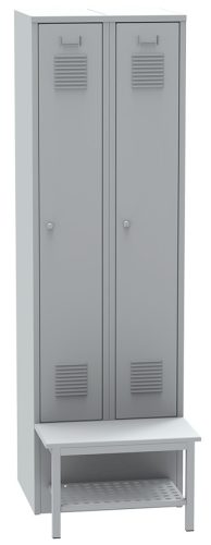 SALP32_B hosszúajtós öltözőszekrény ülőpaddal, cipőtartóval,  2 személynek