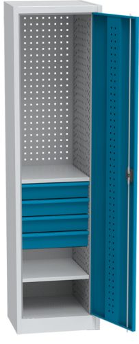 DUS_13_D szerszámtároló fémszekrény (2 db polc + 4 db fiók), ECO
