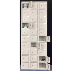   SBS_X3_A értékmegőrző, mobiltelefon tároló  szekrény (30 rekeszes, falra szerelhető)