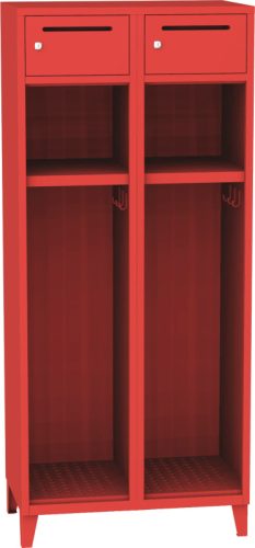 HAS-2 tűzoltóság öltözőszekrény, 2 személynek, zárható rekeszekkel (HAN_42_A)