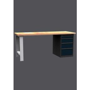   DPS-02-B munkapad egyoldali lábbal, 2000 mm széles (fiókos szekr.nélk.