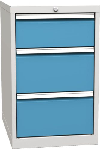 DPK-01-A fiókos műhely konténer, 3 fiókkal, központi zárral