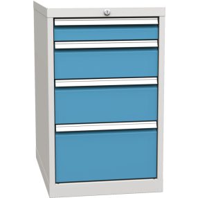   DPK-01-B fiókos műhely konténer, 4 fiókkal, központi zárral