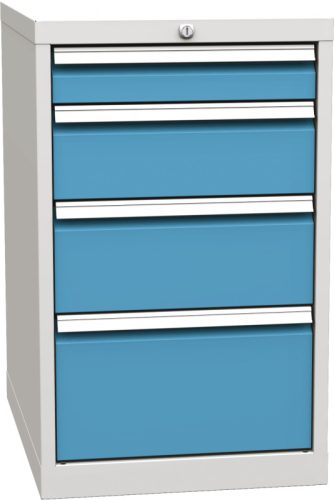 DPK-01-B fiókos műhely konténer, 4 fiókkal, központi zárral
