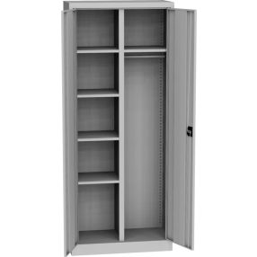   KSPS 02 P kétajtós irodai gardrób szekrény, 5 fix polc, akasztók