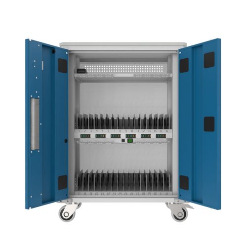 WNT 33Qv tablet/okostelefon töltő kocsi fertőtlenítő funkcióval (32+1 eszköz, UV-C, 2x230V, 24+12x USB)