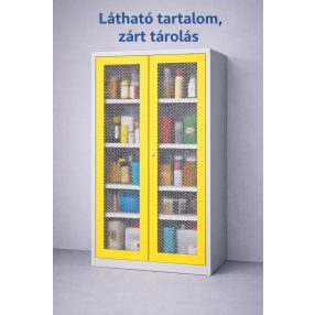   SCH T1 A vegyszerszekrény rácsbetétes ajtóval, kifolyásgátló polcokkal