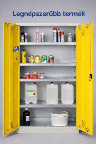 SCH 01A vegyszer tároló szekrény 4 polccal, kifolyásgátlókkal