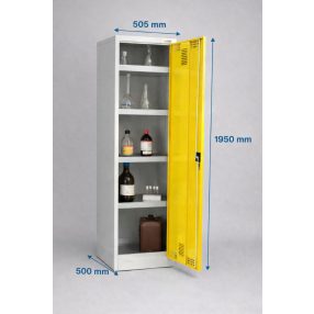   SCH 05 A vegyszerszekrény (4 polc + kármentő tálca, egyajtós)