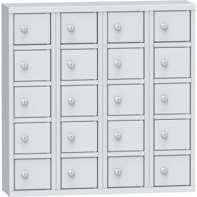   SBS_X4_A értékmegőrző-, mobiltelefon tároló  szekrény (20 rekesz, falra szerelhető)