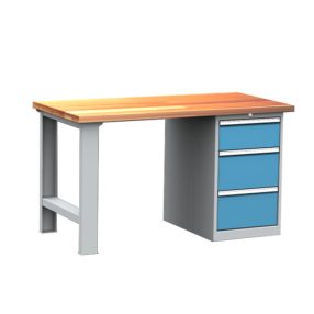   DPS_102 ipari munkapad (1500 mm széles, 3 fiókos szekrénnyel)