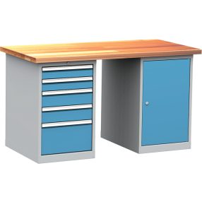 DPS_105 ipari munkapad (1500 mm széles, 2 db szekrénnyel)