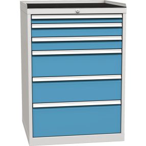   DPO 01 B műhelyszekrény 6 fiókkal, munkafelülettel, 1030 mm magas