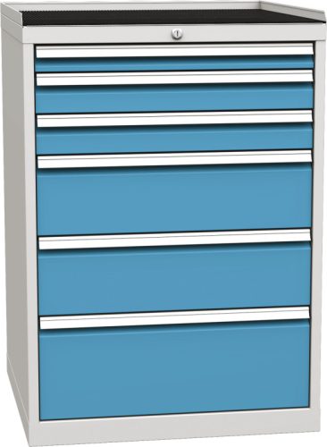 DPO 01 B műhelyszekrény 6 fiókkal, munkafelülettel, 1030 mm magas