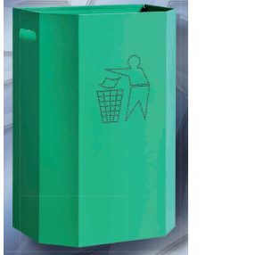   KOS-1270 falra szerelhető fém szemetes kuka (50 l) KÜLTÉRRE IS!