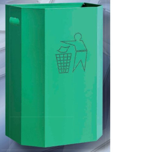 KOS-1270 falra szerelhető fém szemetes kuka (50 l) KÜLTÉRRE IS!