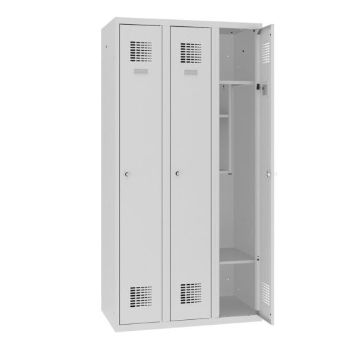 Sms 330 hosszúajtós iskolai öltözőszekrény (3 ajtó, teli lábazaton)