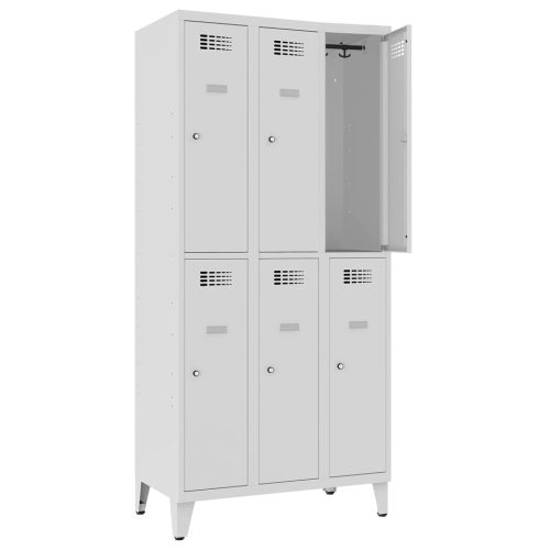 SUS 332 Wn rövidajtós öltözőszekrény (6 ajtós, lábakon álló)