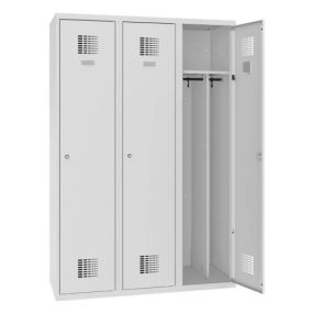   Sum 430 W hosszúajtós öltözőszekrény (3 ajtós, lábazaton álló, osztott)