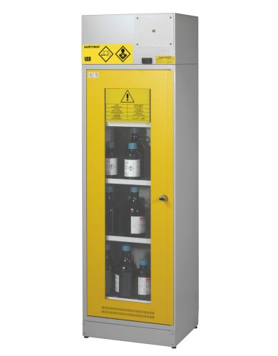 SAFETYBOX® AAW 600 biztonsági vegyszerszekrény savak, lúgok részére (70 liter, üvegezett ajtó)