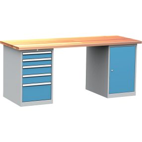   DPS_205 ipari munkapad polcos és fiókos szekrénnyel (2000 mm)