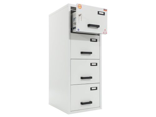 FC 4K-NN tűzálló függőmappa tároló szekrény (4 fiók, 60 perc, kulcsos)