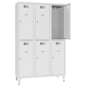   Sus 432 Wn rövidajtós öltözőszekrény (6 ajtós, lábakon álló)